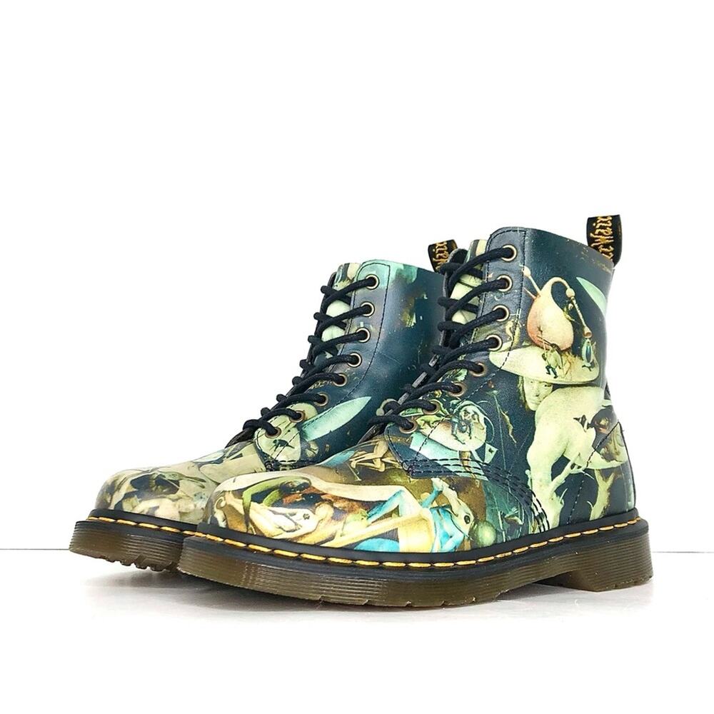Dr. Martens Hieronymus Bosch Women's Multicolor Graphic Leather Ankle Boots